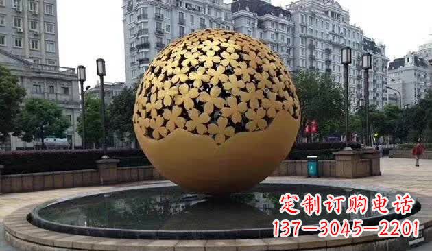 宁德不锈钢镂空球喷泉雕塑——精致美观