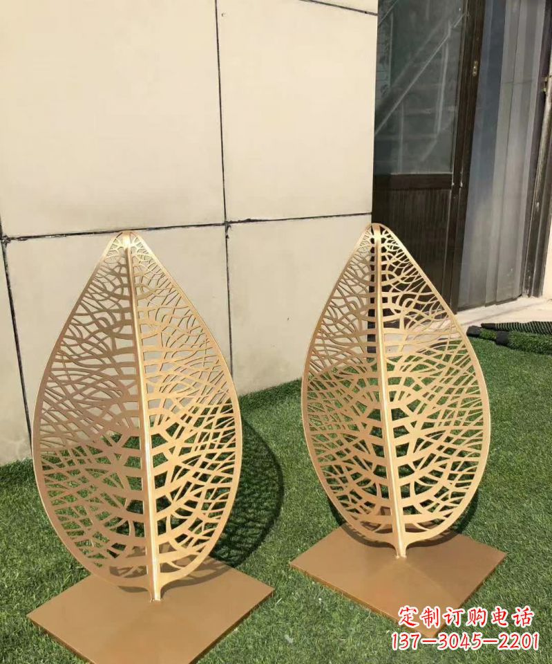 宁德不锈钢树叶雕塑,精致典雅