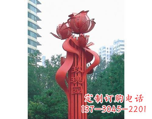 宁德不锈钢玫瑰雕塑精美艺术之美