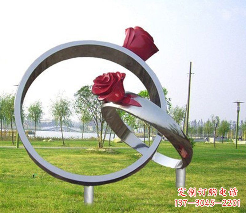 宁德不锈钢玫瑰戒指雕塑