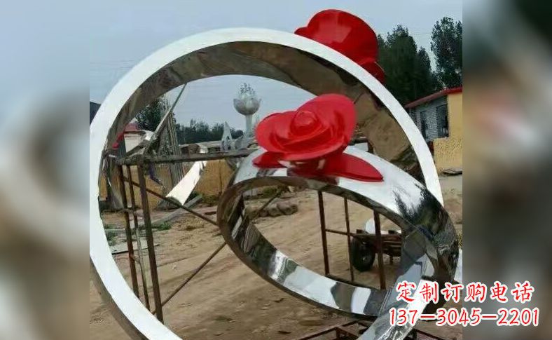 宁德不锈钢玫瑰花戒指雕塑