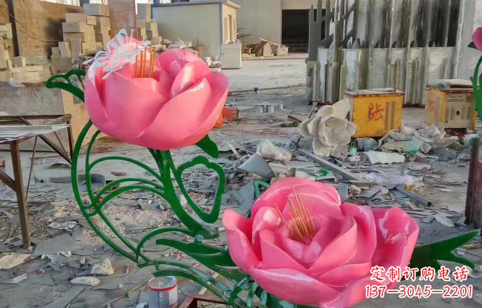 宁德精美牡丹雕塑点缀景观