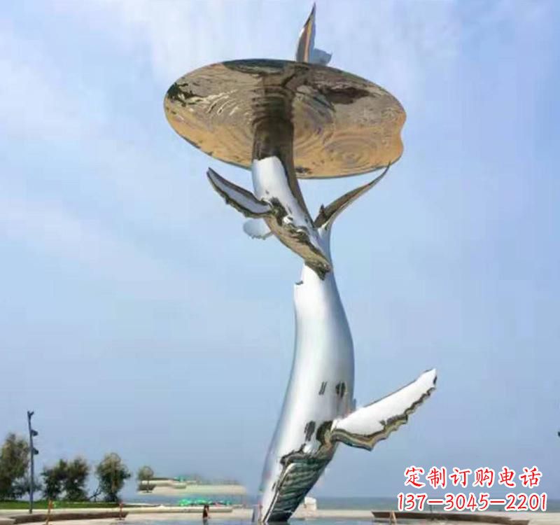 宁德不锈钢海豚雕塑精美的艺术品