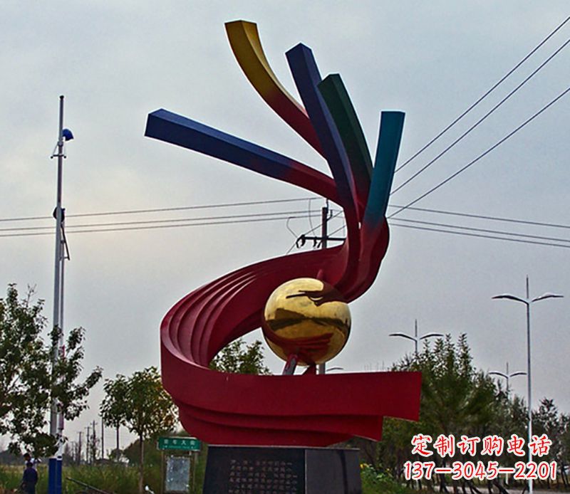 宁德不锈钢飘带雕塑艺术与自然的完美结合