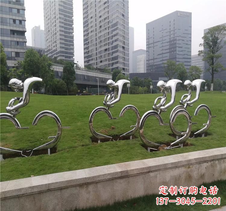 宁德不锈钢自行车雕塑美丽的艺术绽放