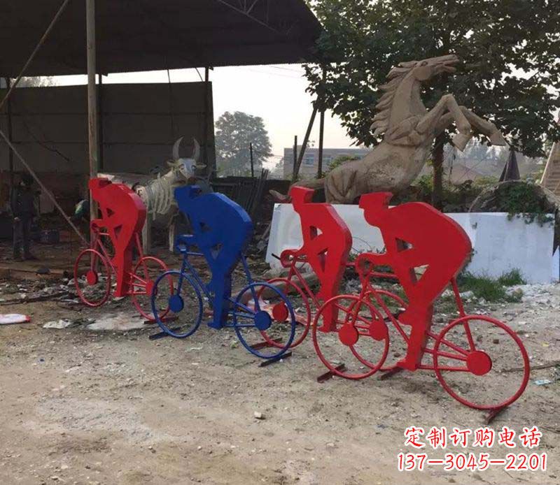 宁德不锈钢骑自行车雕塑一种经典的艺术形式
