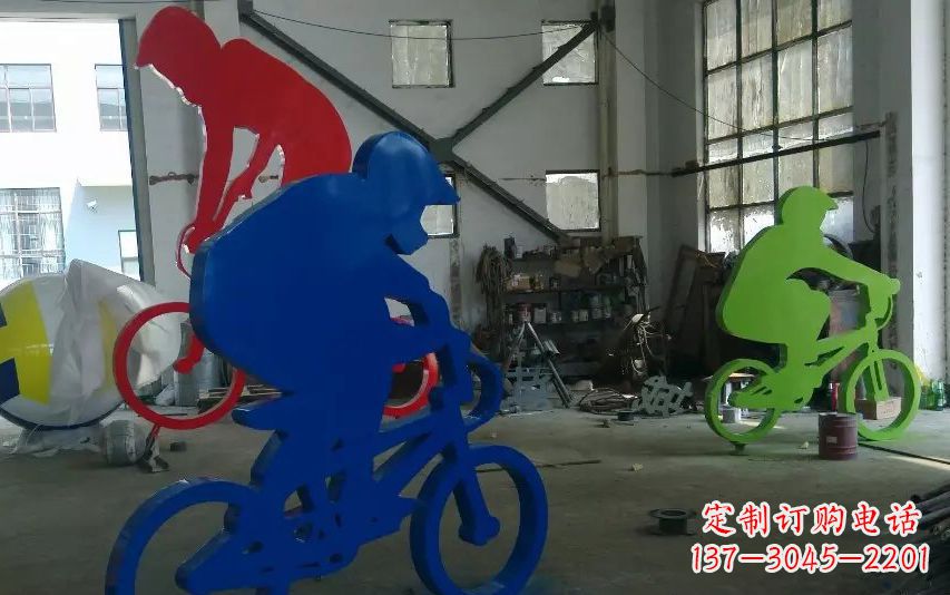 宁德不锈钢骑自行车的运动雕塑