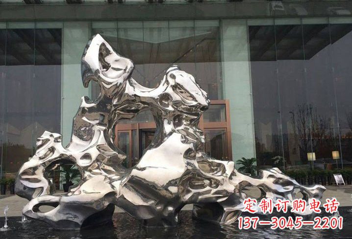 宁德精美太湖石雕塑,不锈钢企业的杰作