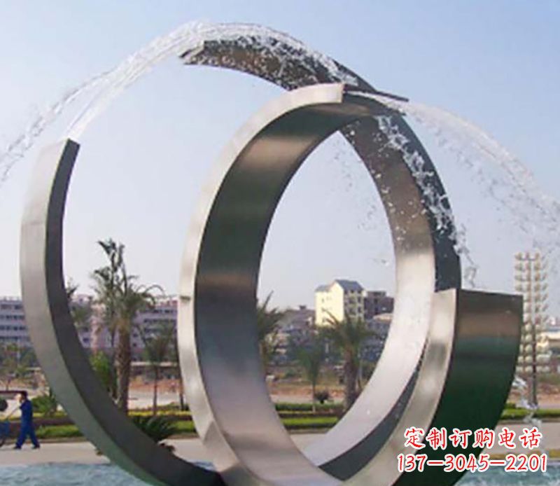 宁德不锈钢情侣戒指雕塑象征爱情的永恒之物