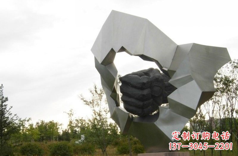 宁德不锈钢拳头雕塑雕刻象征勇气和力量