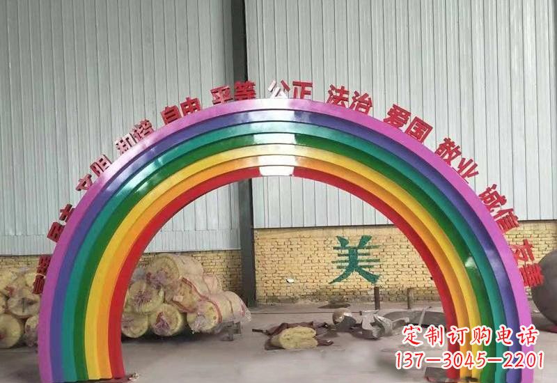 宁德表达不锈钢社会主义核心价值观的彩虹拱门雕塑