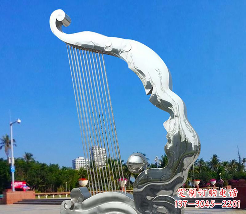 宁德不锈钢竖琴雕塑——传承古典音乐之美
