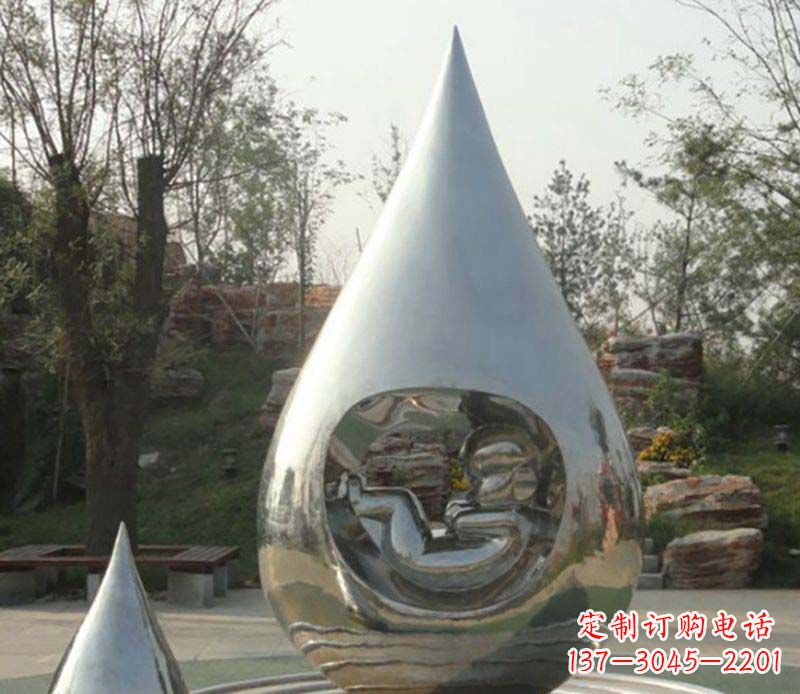 宁德不锈钢水滴雕塑精致简约的艺术之美