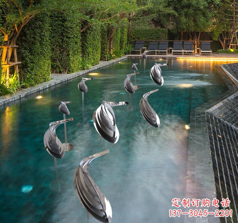 宁德不锈钢动物雕塑——美丽的水景装置