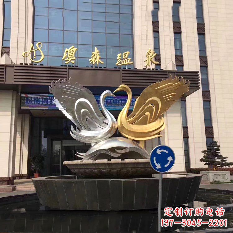 宁德高贵而优雅不锈钢天鹅雕塑