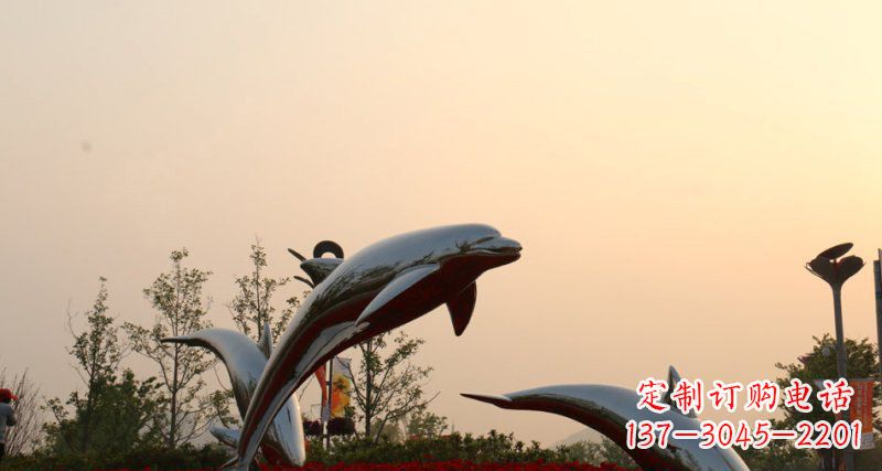 宁德不锈钢海豚雕塑跳跃的美丽