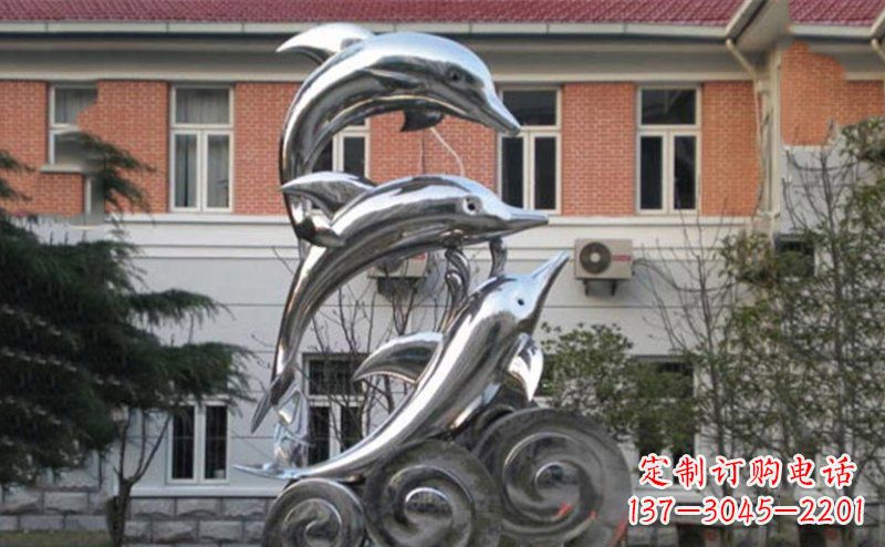 宁德不锈钢跳跃海豚雕塑