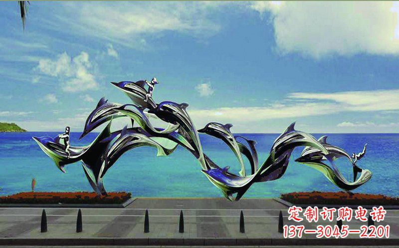 宁德不锈钢海豚广场雕塑——精致而又活泼