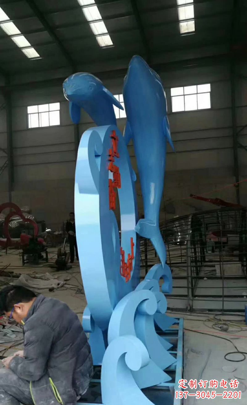 宁德不锈钢海豚雕塑精致优雅的艺术品