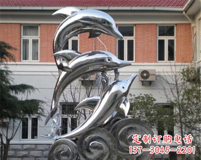 宁德不锈钢海豚雕塑跳跃的海洋精灵