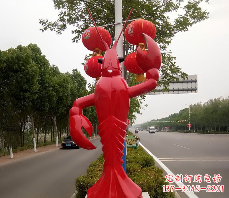 宁德不锈钢小龙虾雕塑精美之灵