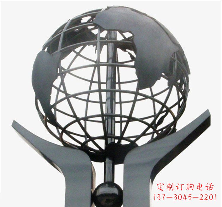 宁德象征地球一体的不锈钢校园手托地球雕塑