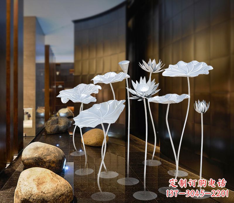 宁德不锈钢银色荷花雕塑精美外形魅力无限