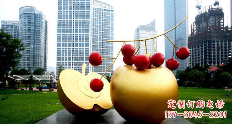 宁德不锈钢苹果雕塑,添彩公园景观