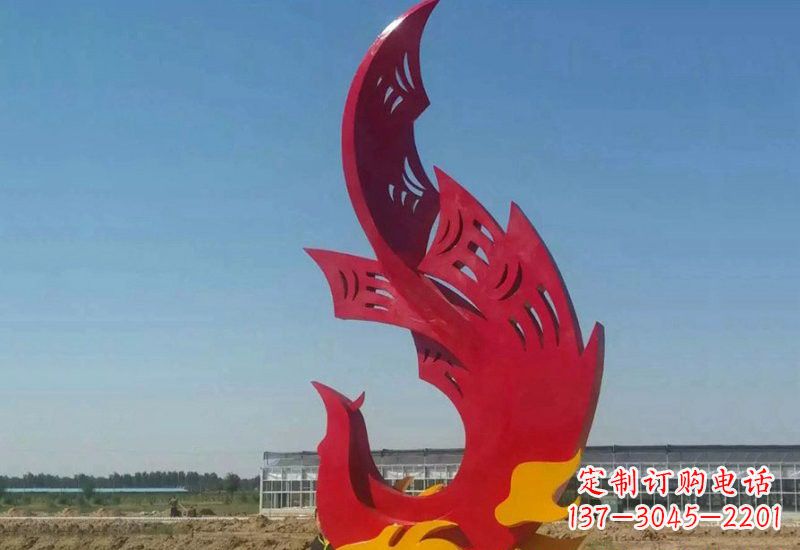 宁德凤凰雕塑传承不锈钢园林艺术