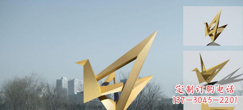 宁德不锈钢仙鹤雕塑灵动的艺术符号