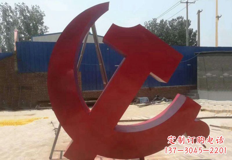 宁德不锈钢政府机关党建党徽雕塑
