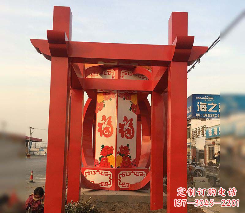 宁德不锈钢灯笼雕塑——点亮中国梦