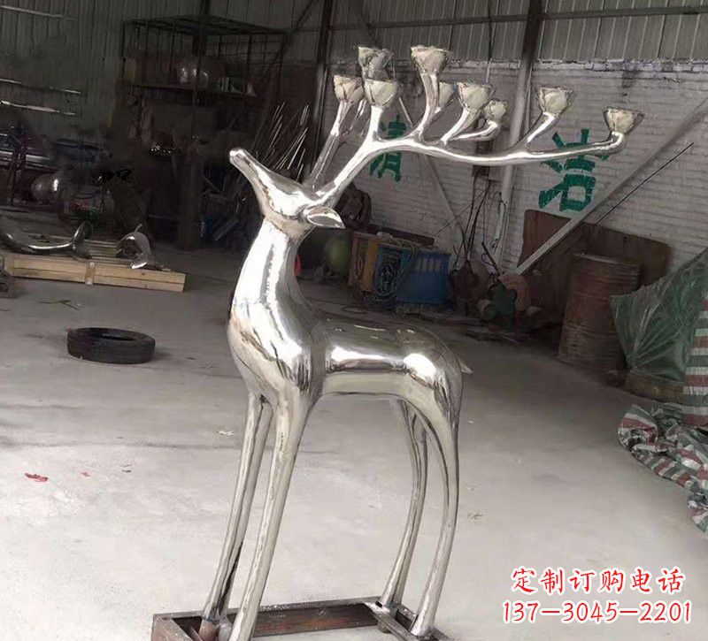 宁德精美梅花鹿雕塑——点亮不锈钢烛台