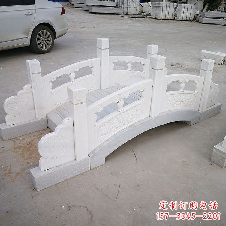 宁德厂家批发定制石雕石拱桥 栏杆栏板 汉白玉雕花护栏广场装饰摆件3900