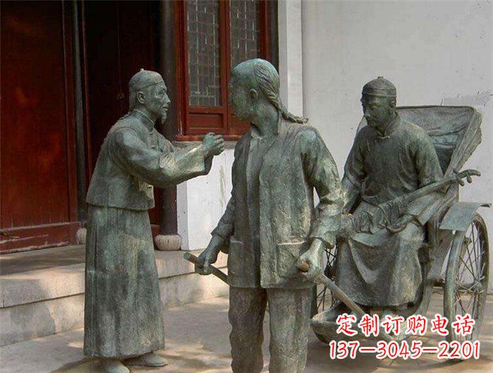 宁德车夫拉车古代人物铜雕