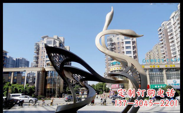 宁德城市凝聚的美丽不锈钢天鹅雕塑