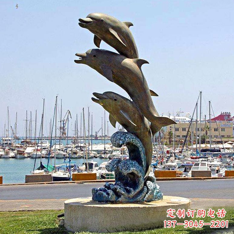 宁德海豚铜雕塑传承海洋文化