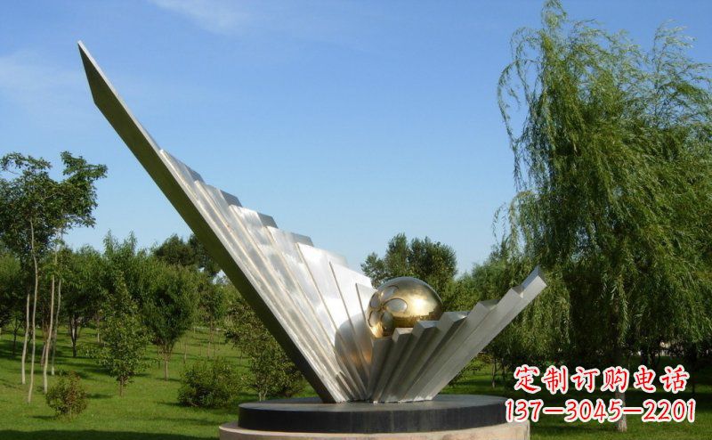 宁德抽象贝壳明珠公园不锈钢雕塑