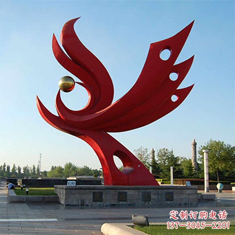 宁德精美凤凰雕塑点缀公园园林景观