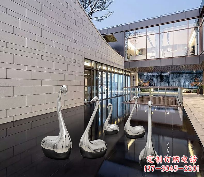 宁德质朴无华的不锈钢天鹅雕塑