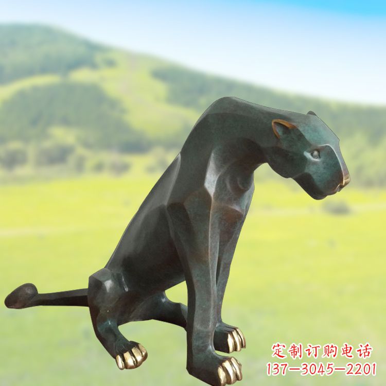宁德精美铜质豹雕塑精致雕刻,精美外形