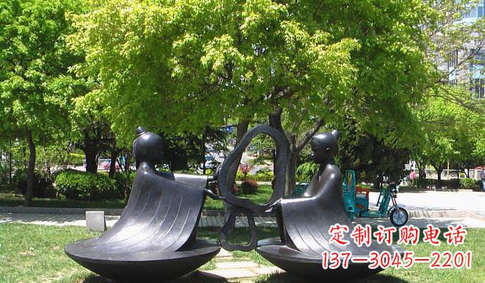 宁德抽象孔融让梨校园景观铜雕