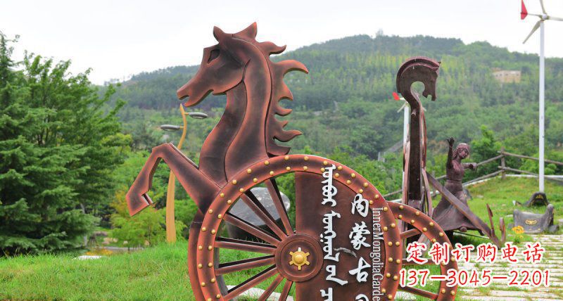 宁德抽象马车不锈钢标志雕塑