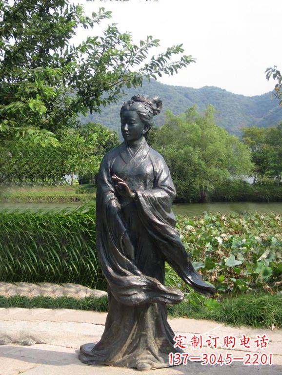 宁德春秋时期著名美女西施铜雕塑像