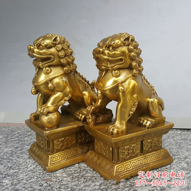 宁德纯铜狮子雕塑,象征着中国历史文化