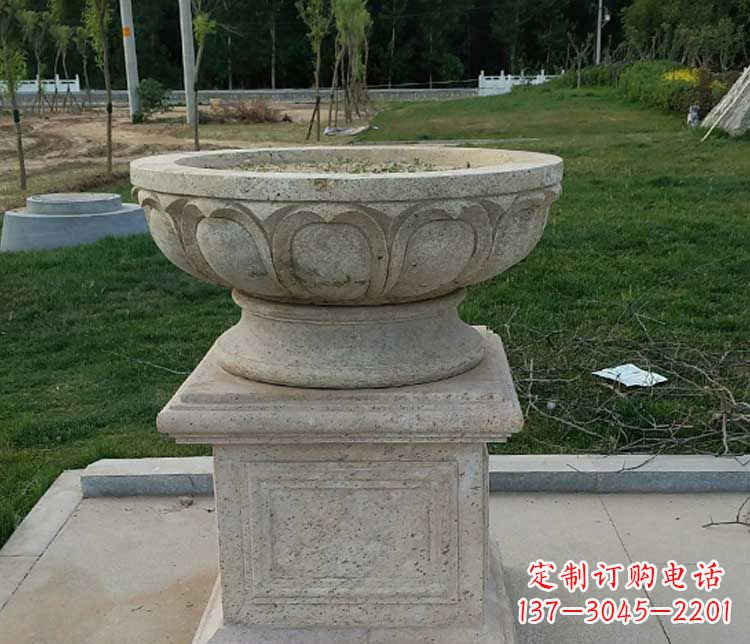 宁德大理石花盆石雕