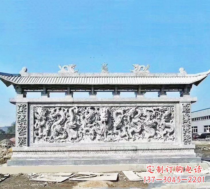 宁德精美大理石九龙壁雕塑
