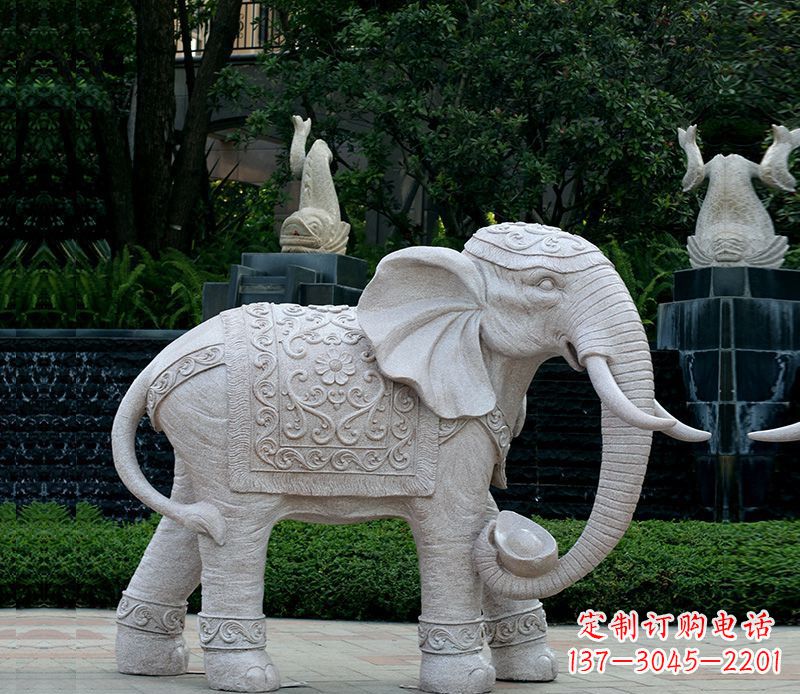 宁德以大理石为材料的完美大象雕塑