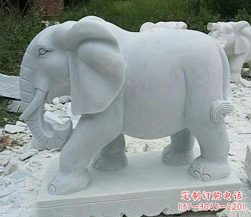宁德精雕细琢的大理石大象雕塑