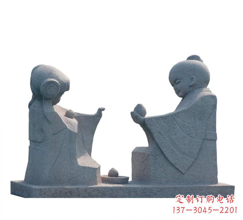 宁德传统风情——大理石孔融让梨雕塑